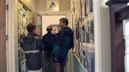 The Warden checks us out for the last time ever at Crowcombe Heathfield Youth Hostel